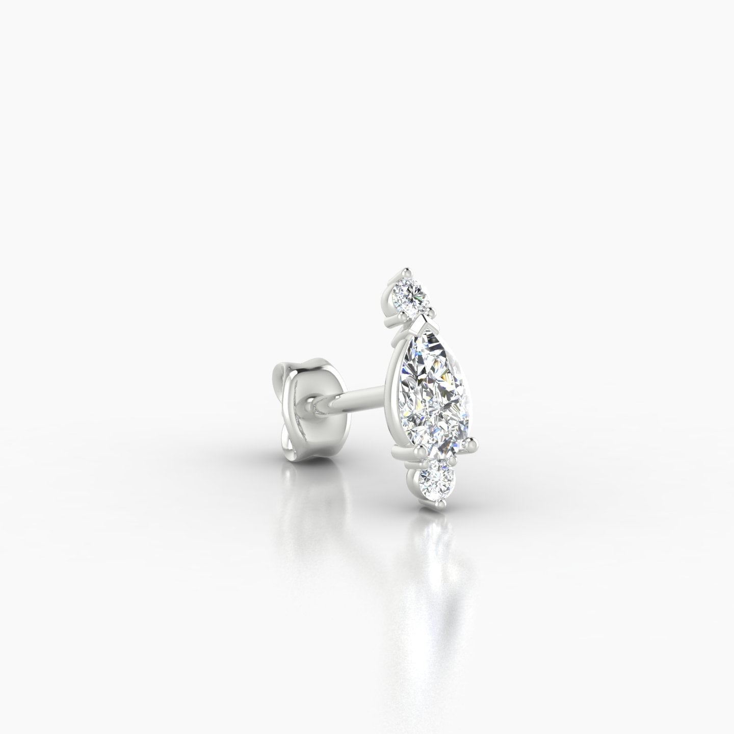 Metis | 18k White Gold 9 mm Diamond Earring