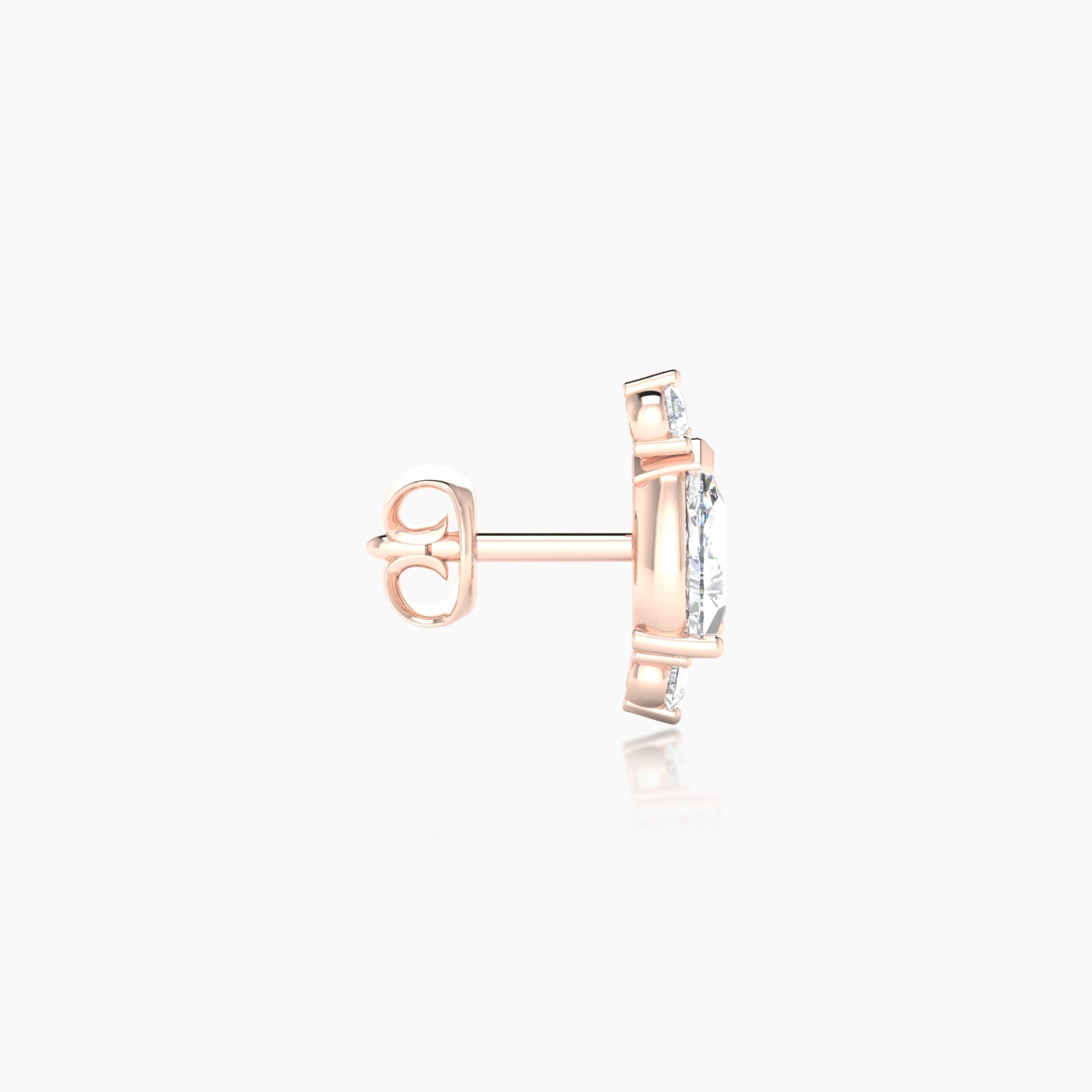Metis | 18k Rose Gold 9 mm Diamond Earring
