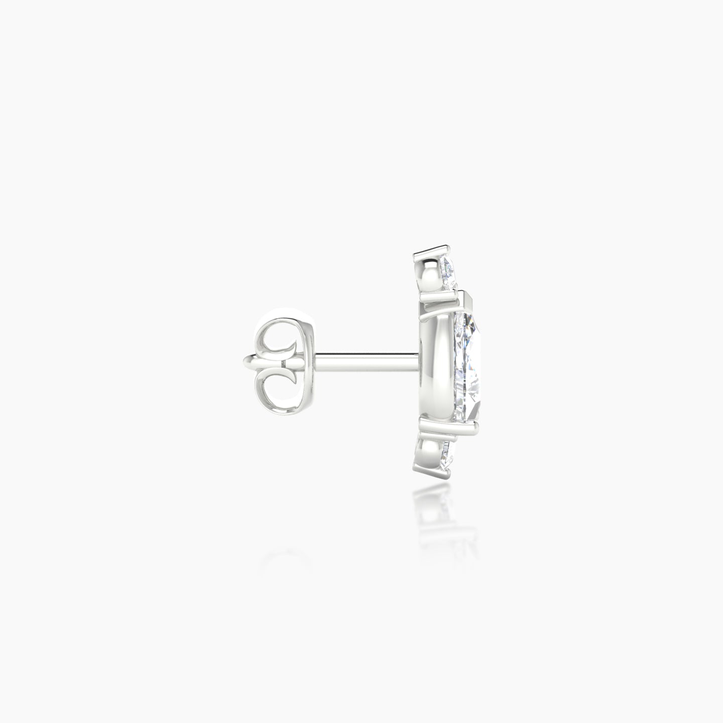 Metis | 18k White Gold 9 mm Diamond Earring