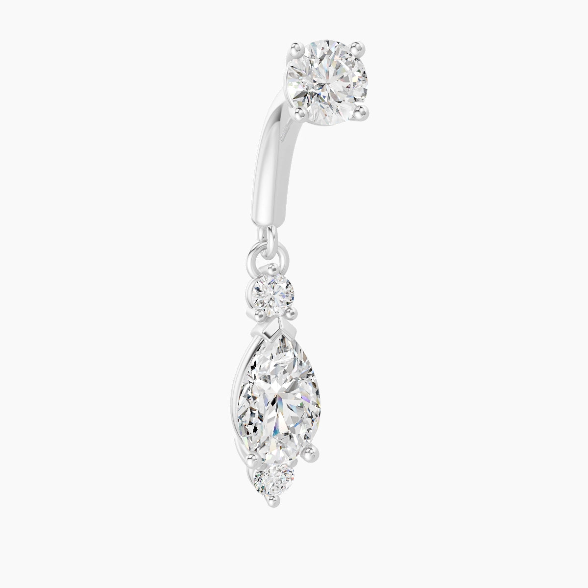 Metis | 18k White Gold 6 mm Diamond Rook Piercing