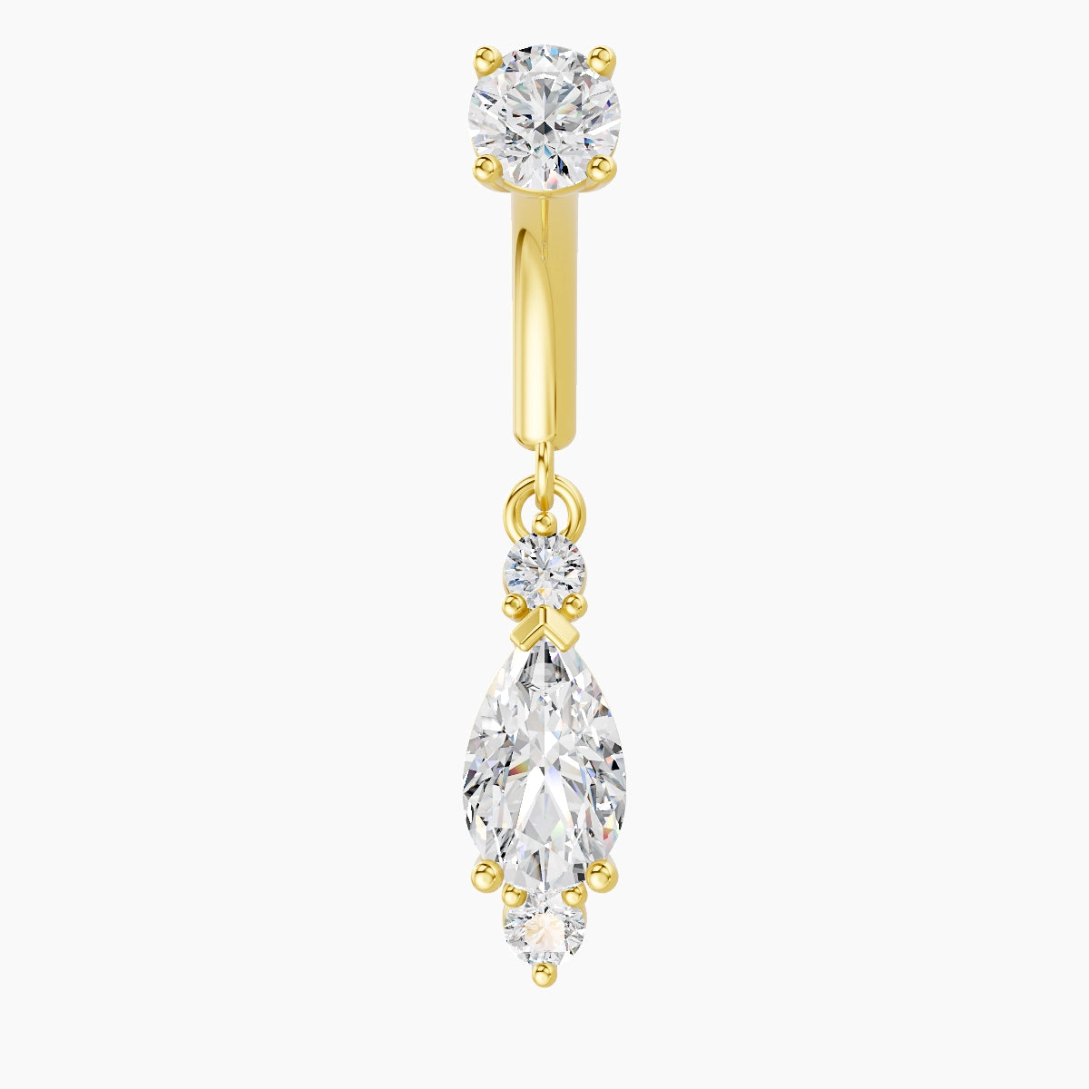 Metis | 18k Yellow Gold 6 mm Diamond Rook Piercing