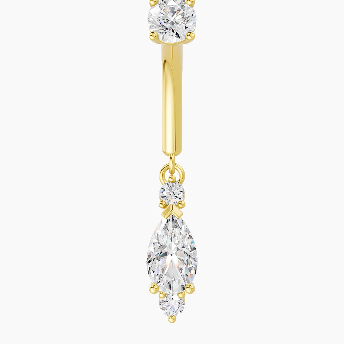 Metis | 18k Yellow Gold 8 mm Diamond Rook Piercing