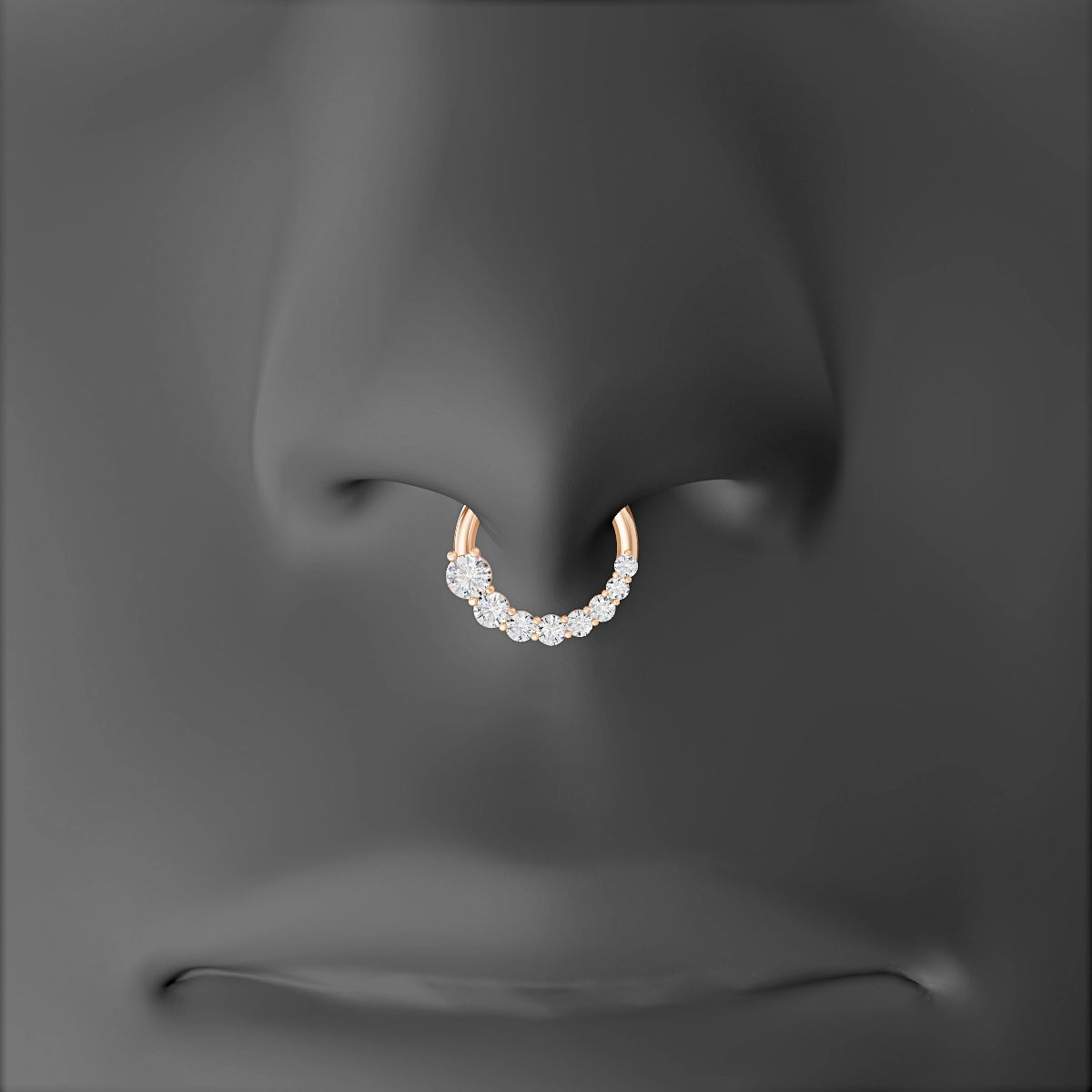 Mily | 18k Rose Gold 8 mm Diamond Septum Piercing