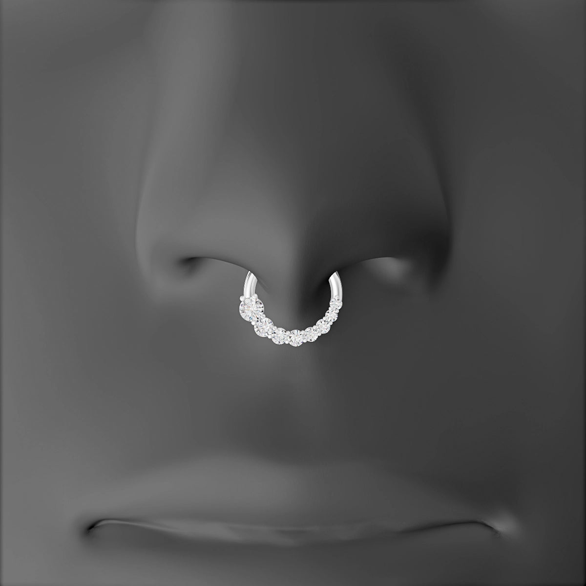 Mily | 18k White Gold 8 mm Diamond Septum Piercing