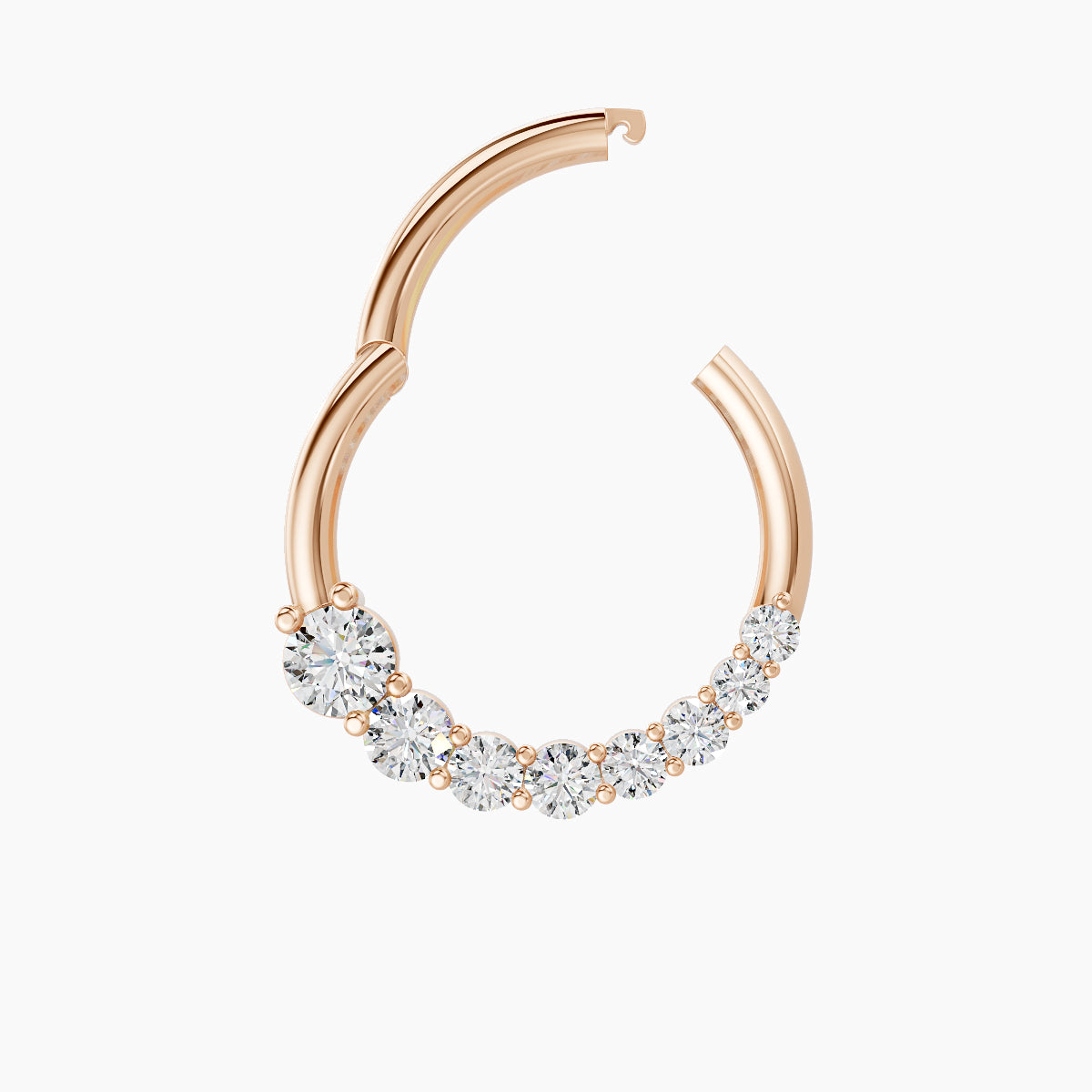 Mily | 18k Rose Gold 9.5 mm Diamond Daith Piercing