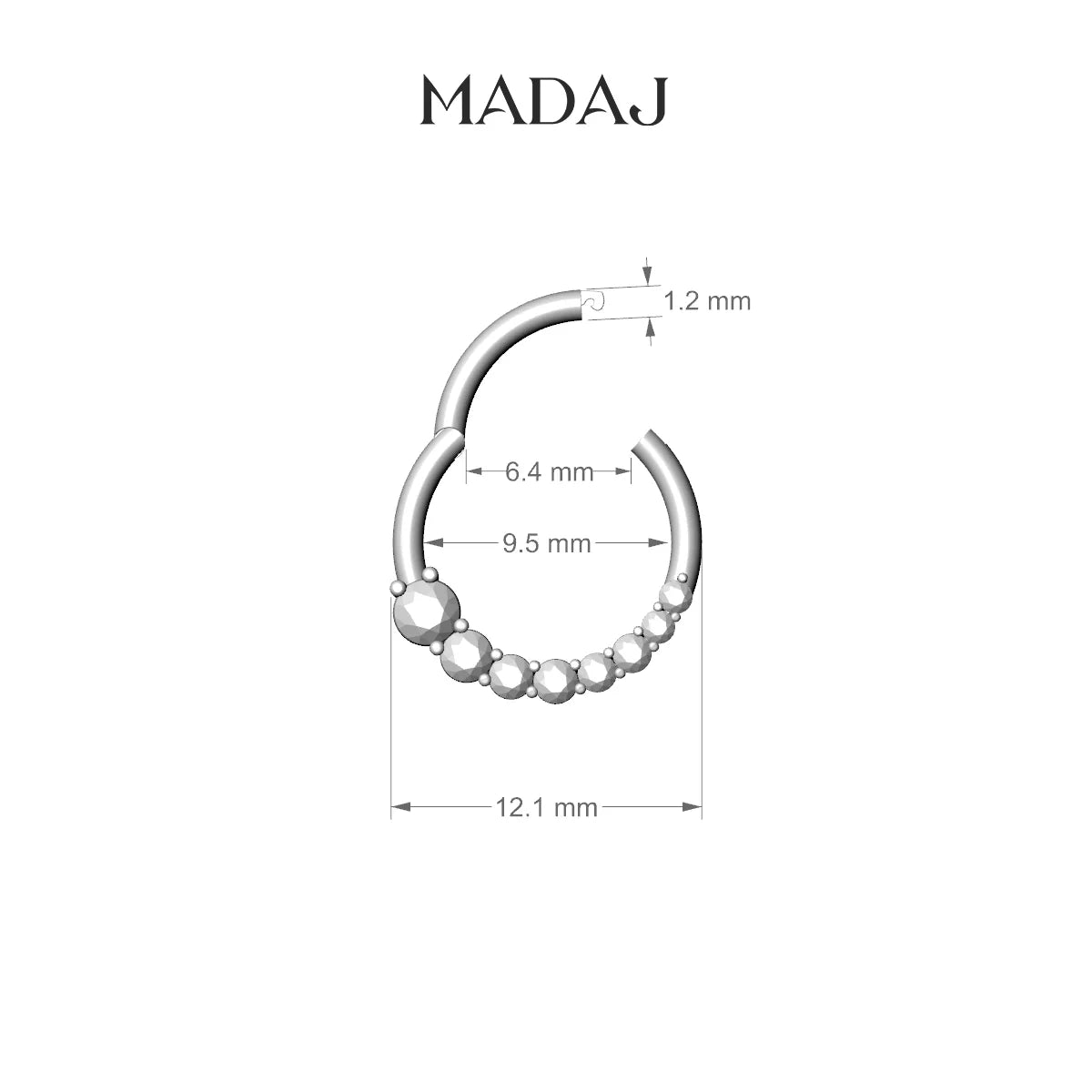 Mily | 18k Yellow Gold 9.5 mm Diamond Daith Piercing