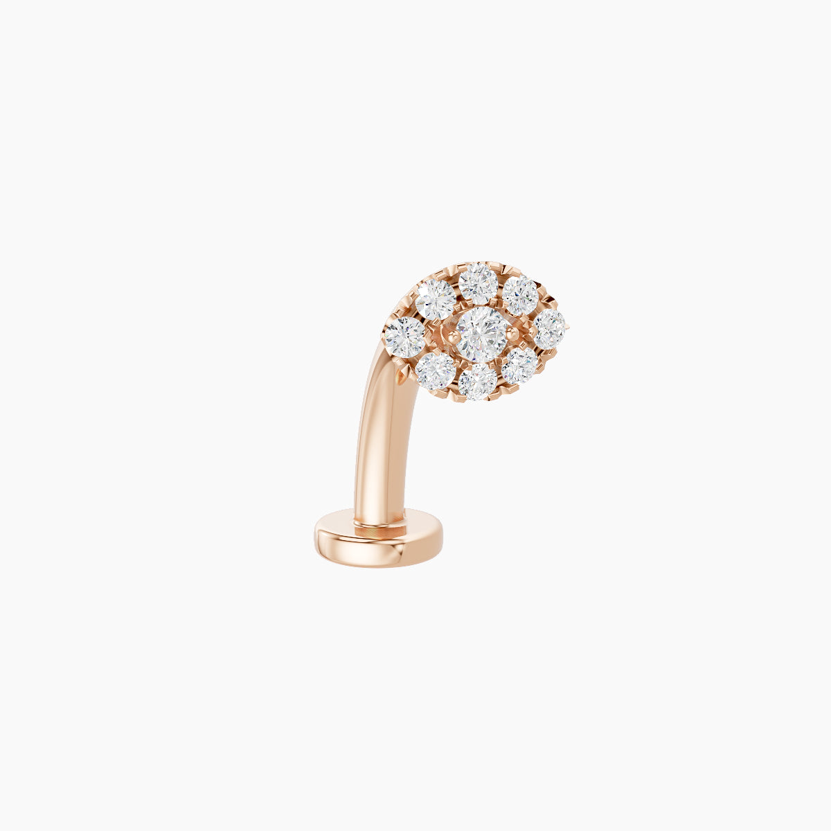 Minerva | 18k Rose Gold 5.5 mm 10 mm Eye Diamond Floating Navel Piercing