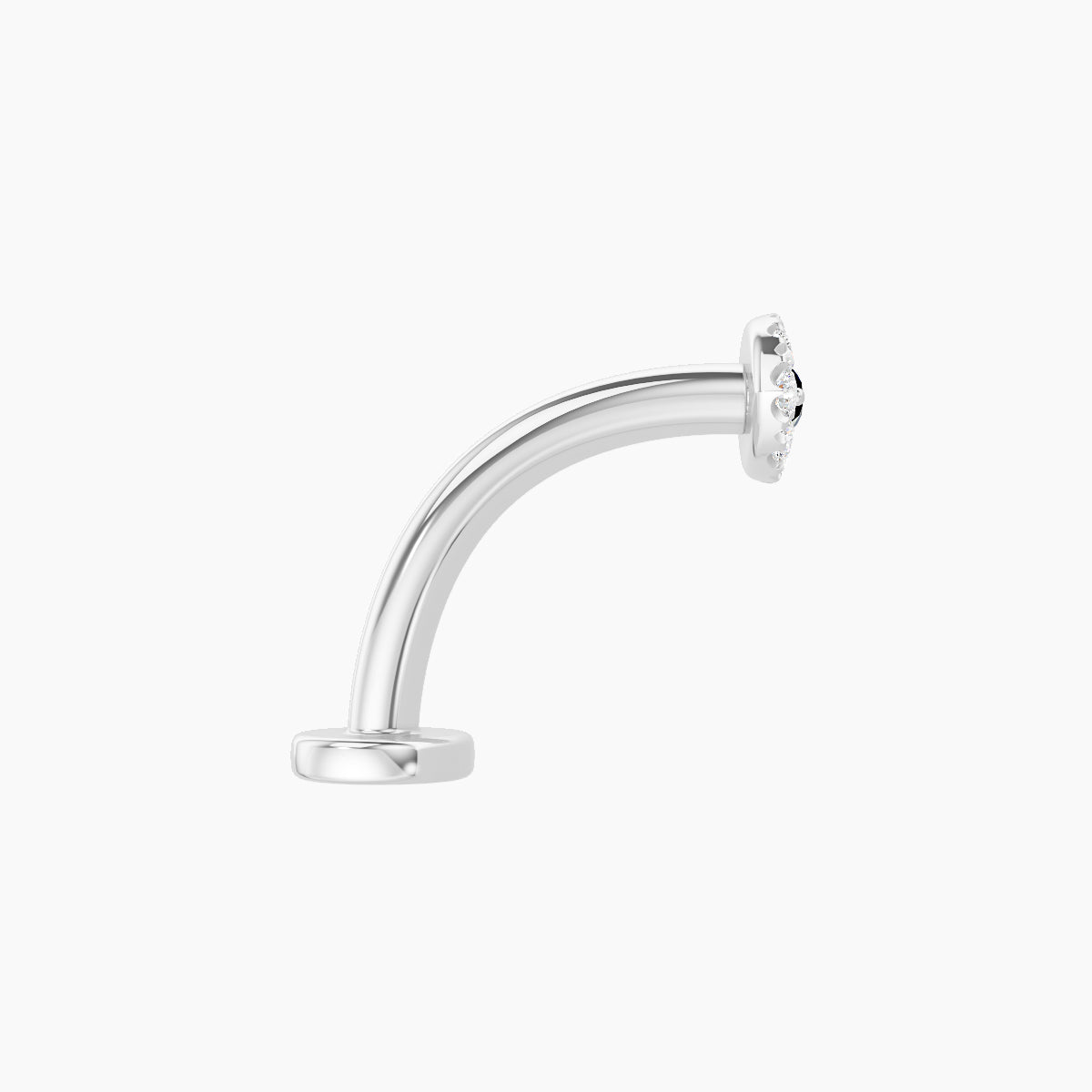 Minerva | 18k White Gold 10 mm 5.5 mm Eye Black Diamond & Diamond Floating Navel Piercing