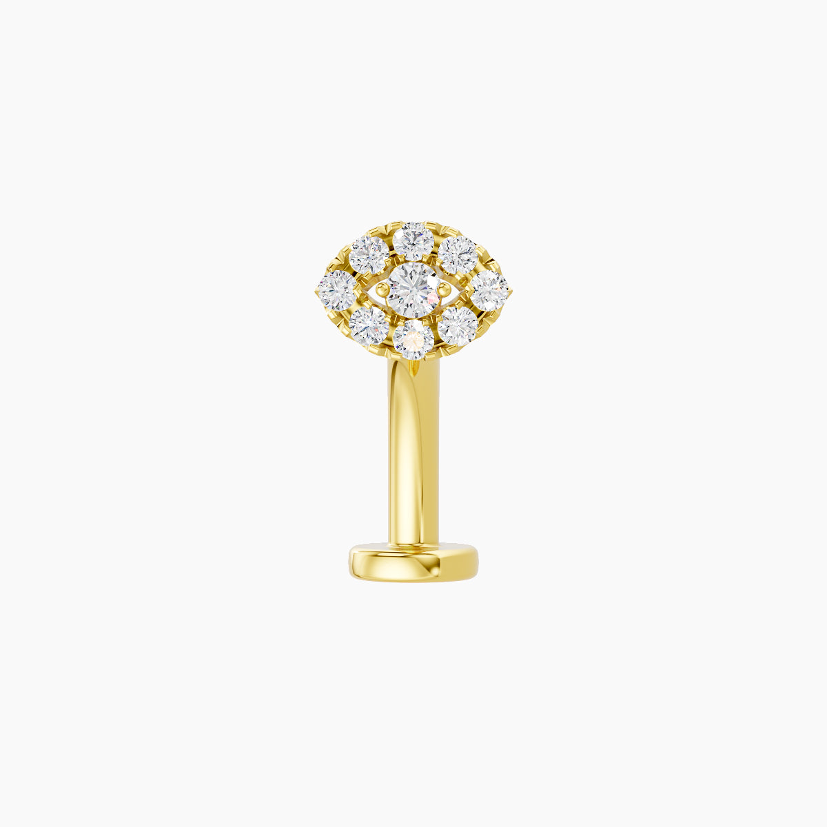 Minerva | 18k Yellow Gold 5.5 mm 10 mm Eye Diamond Floating Navel Piercing