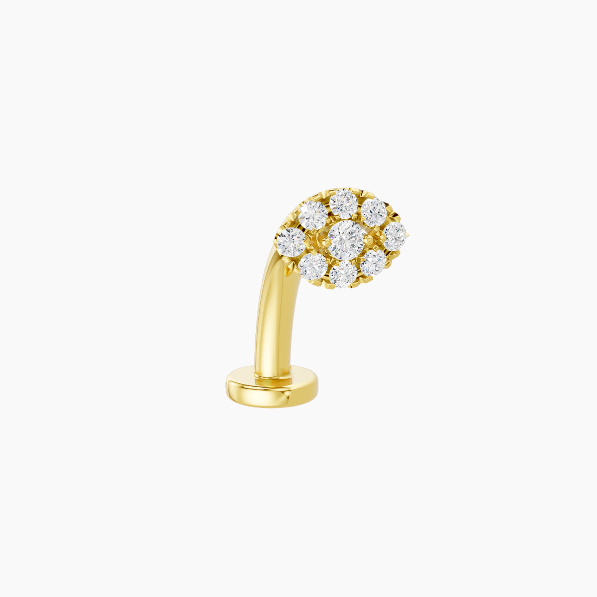 Minerva | 18k Yellow Gold 5.5 mm 10 mm Eye Diamond Floating Navel Piercing