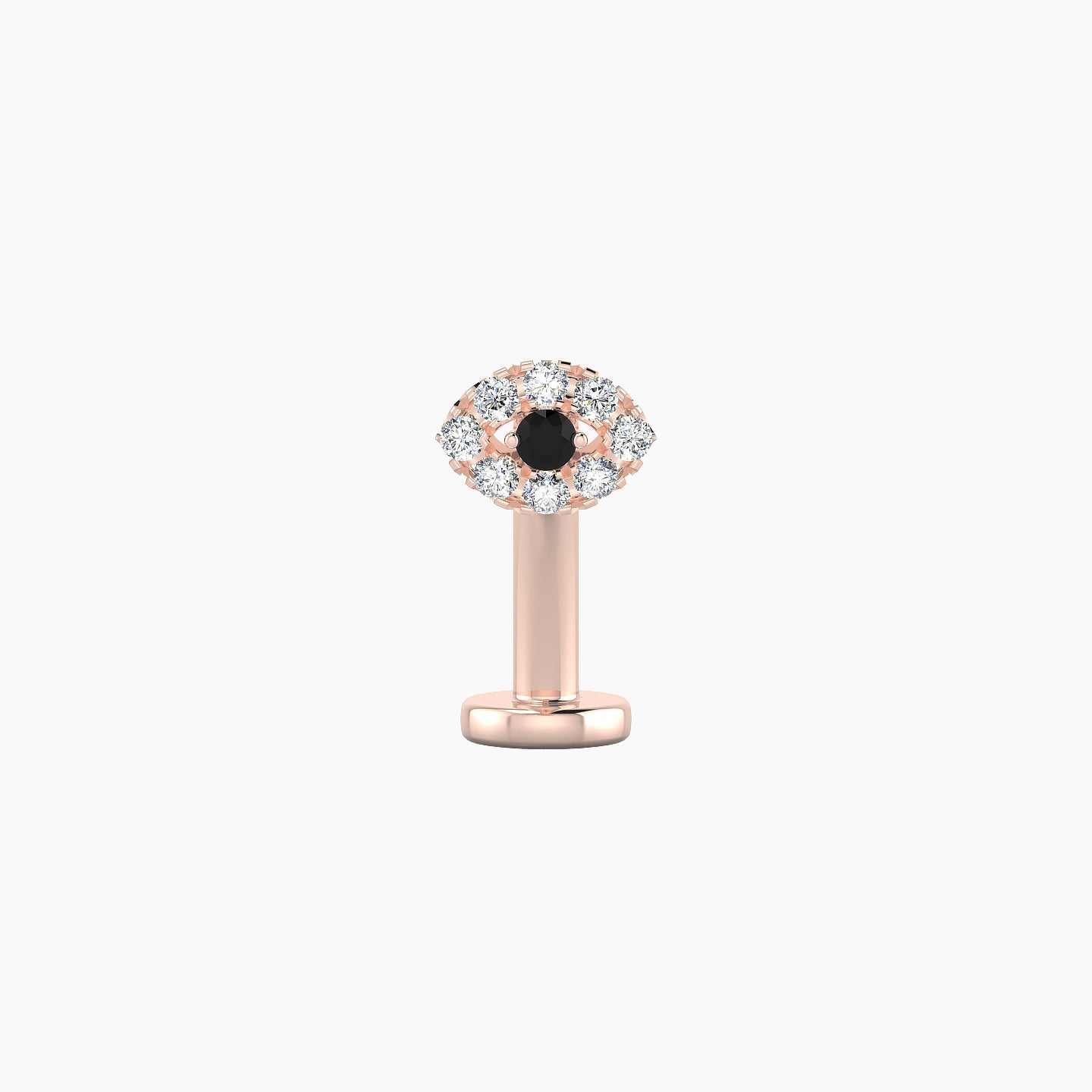 Minerva | 18k Rose Gold 10 mm 5.5 mm Eye Black Diamond & Diamond Floating Navel Piercing