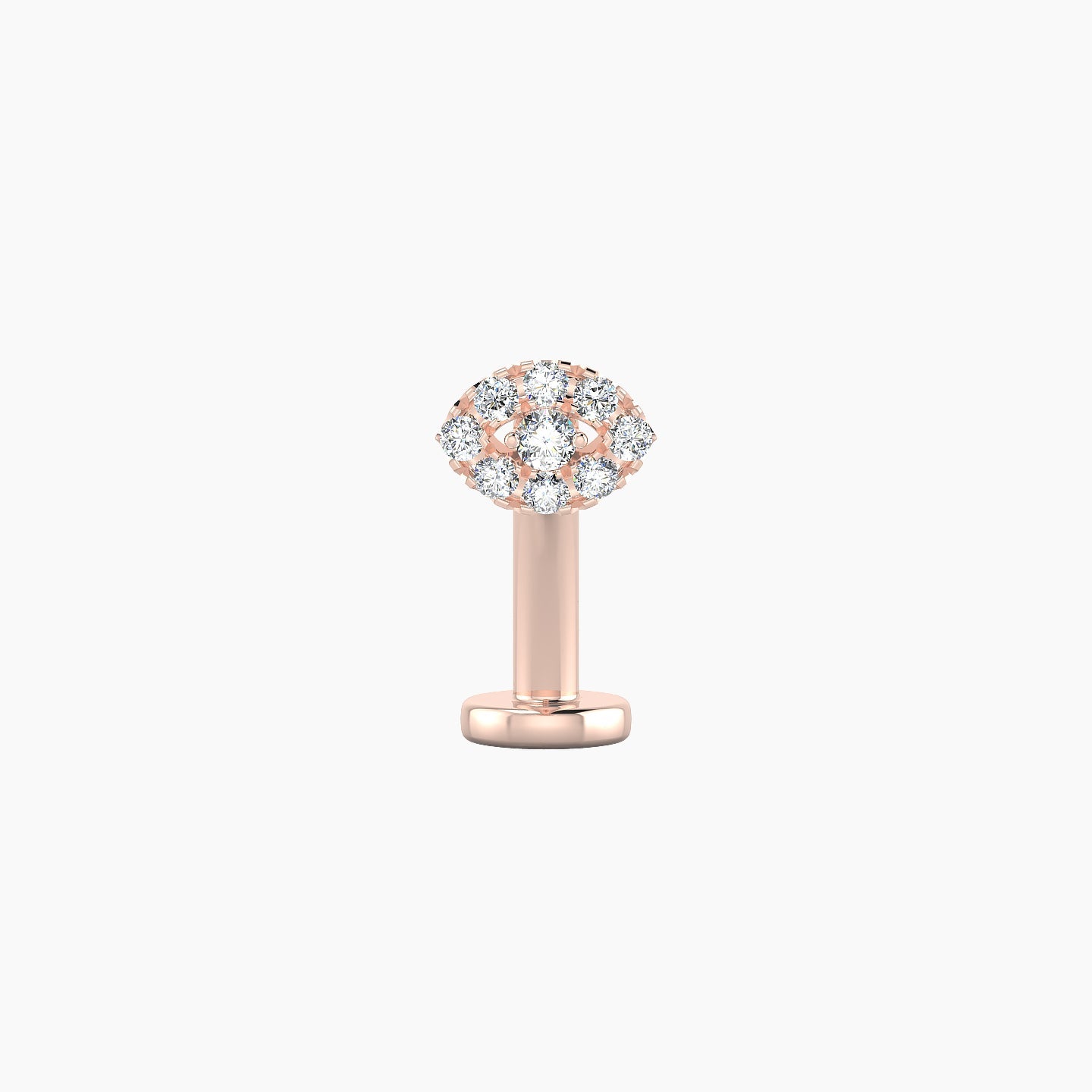 Minerva | 18k Rose Gold 5.5 mm 10 mm Eye Diamond Floating Navel Piercing