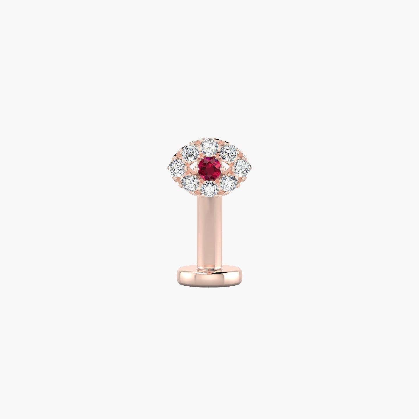 Minerva | 18k Rose Gold 10 mm 5.5 mm Eye Ruby & Diamond Floating Navel Piercing