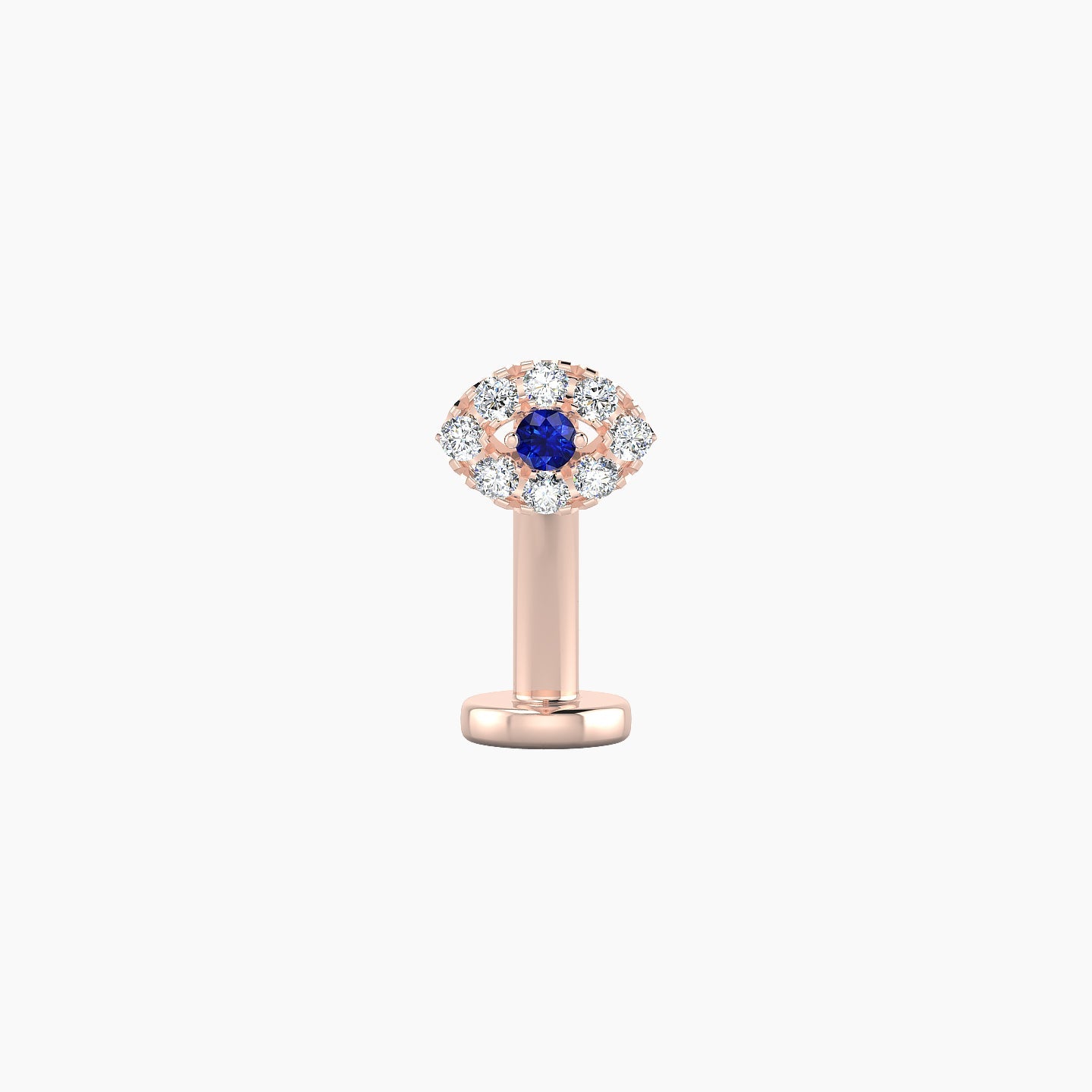 Minerva | 18k Rose Gold 10 mm 5.5 mm Eye Sapphire & Diamond Floating Navel Piercing