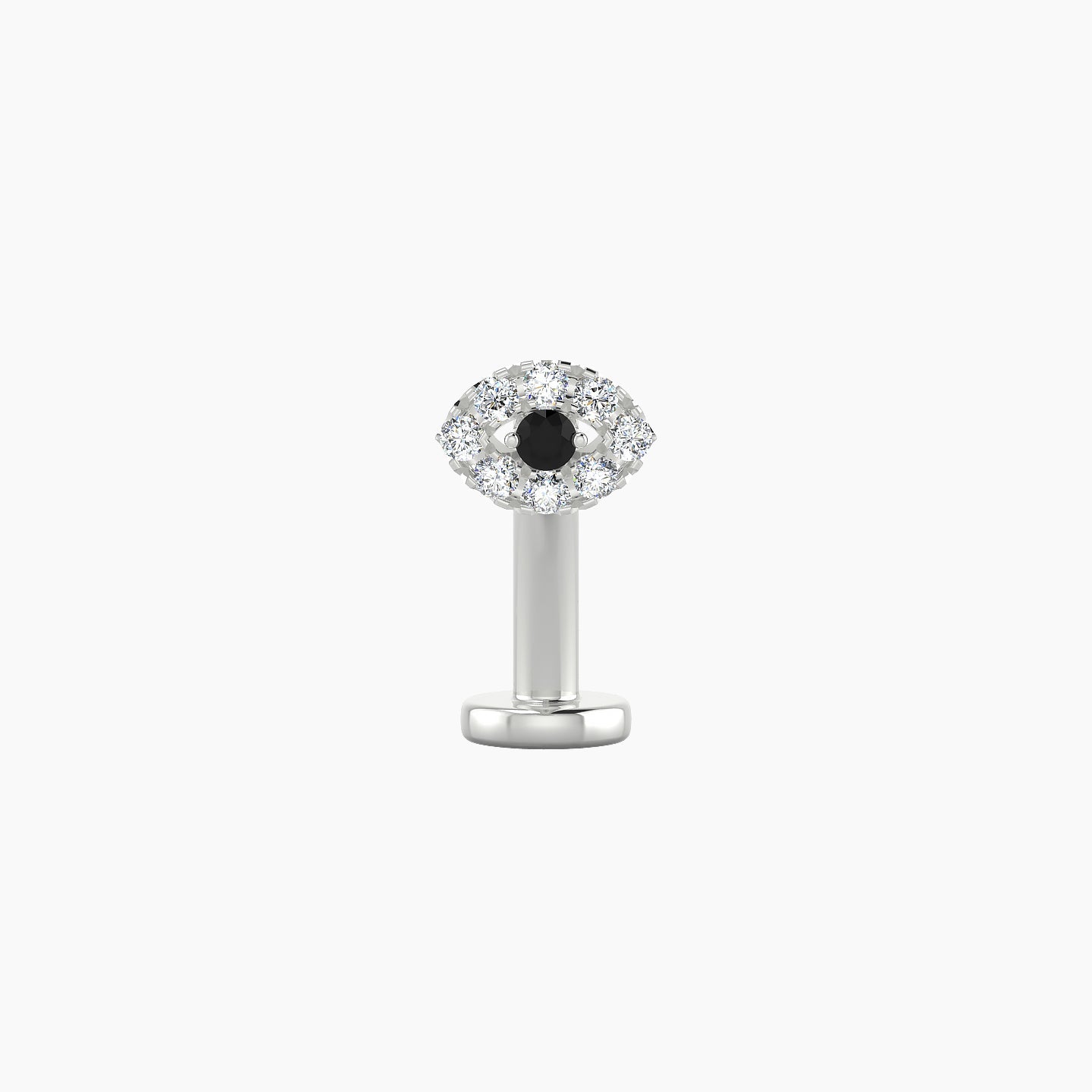 Minerva | 18k White Gold 10 mm 5.5 mm Eye Black Diamond & Diamond Floating Navel Piercing