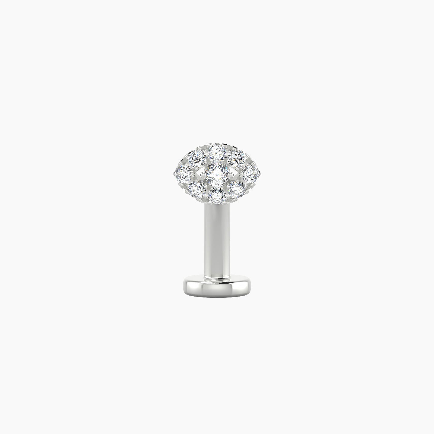 Minerva | 18k White Gold 5.5 mm 10 mm Eye Diamond Floating Navel Piercing