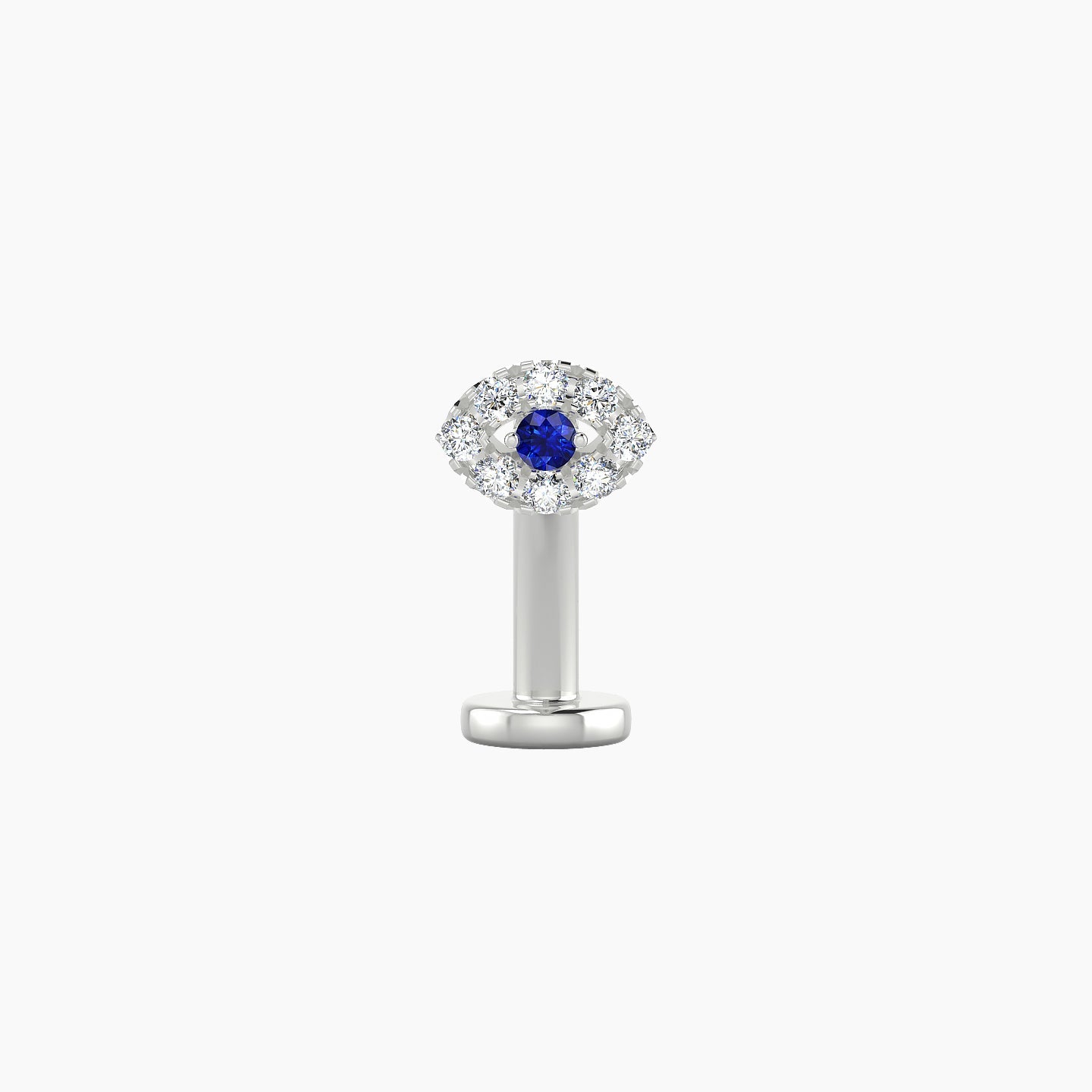 Minerva | 18k White Gold 10 mm 5.5 mm Eye Sapphire & Diamond Floating Navel Piercing