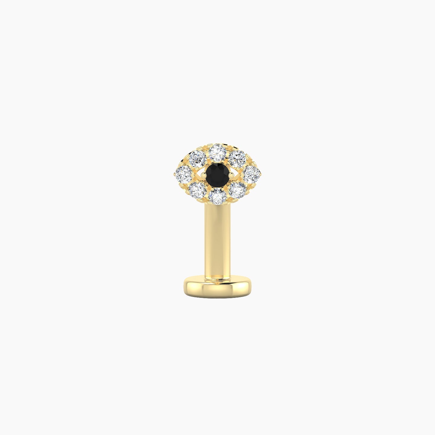 Minerva | 18k Yellow Gold 10 mm 5.5 mm Eye Black Diamond & Diamond Floating Navel Piercing