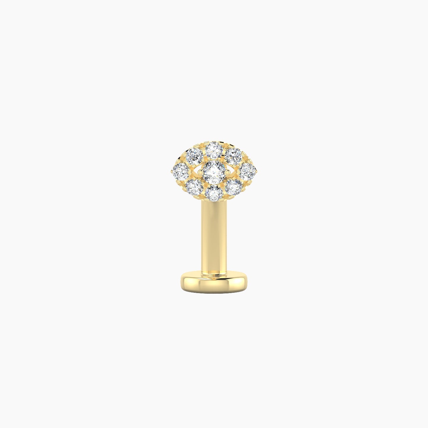 Minerva | 18k Yellow Gold 5.5 mm 10 mm Eye Diamond Floating Navel Piercing