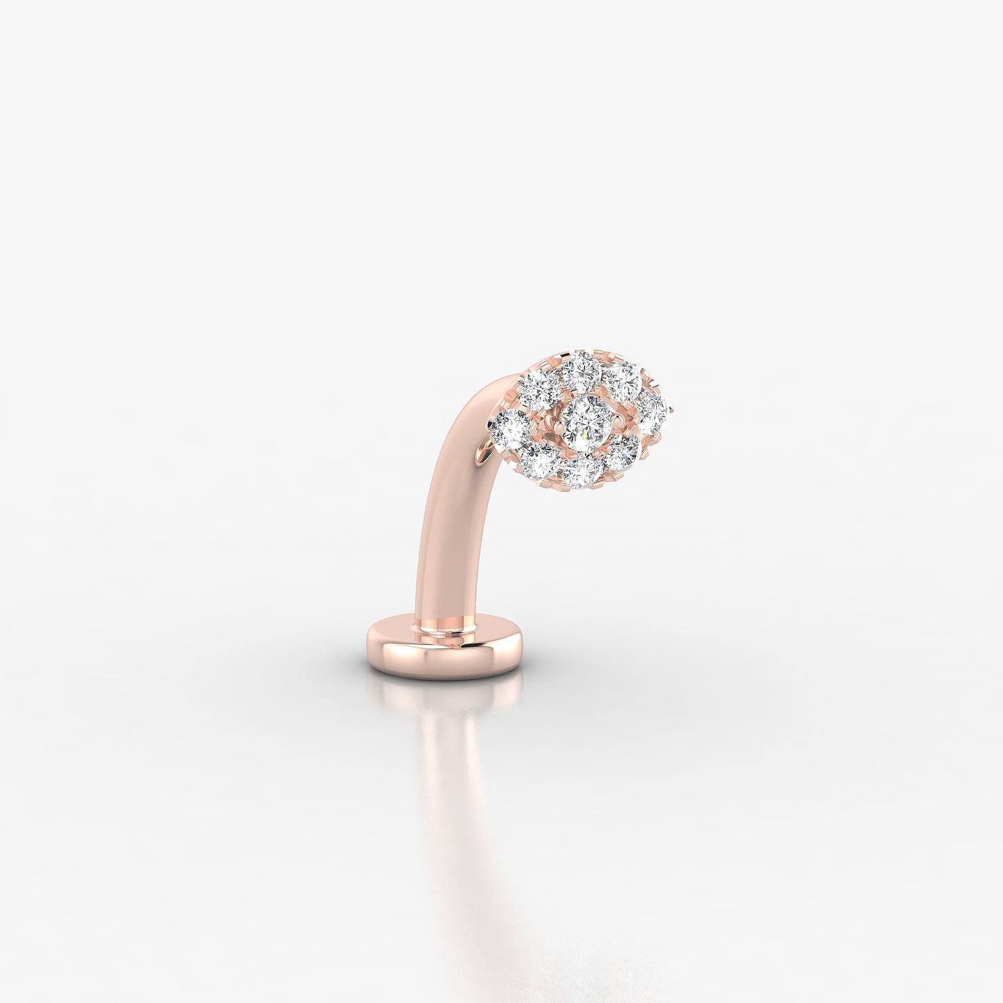 Minerva | 18k Rose Gold 5.5 mm 10 mm Eye Diamond Floating Navel Piercing