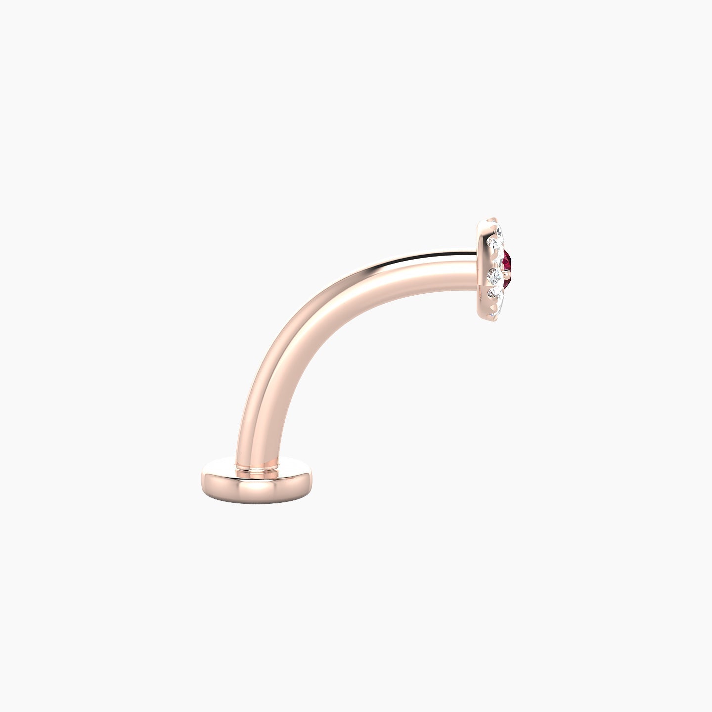 Minerva | 18k Rose Gold 10 mm 5.5 mm Eye Ruby & Diamond Floating Navel Piercing