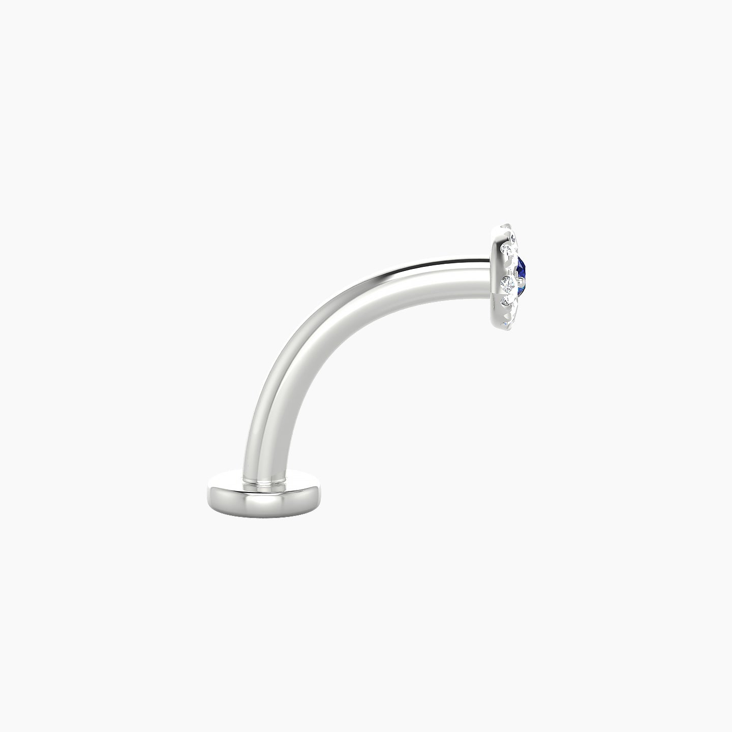 Minerva | 18k White Gold 10 mm 5.5 mm Eye Sapphire & Diamond Floating Navel Piercing