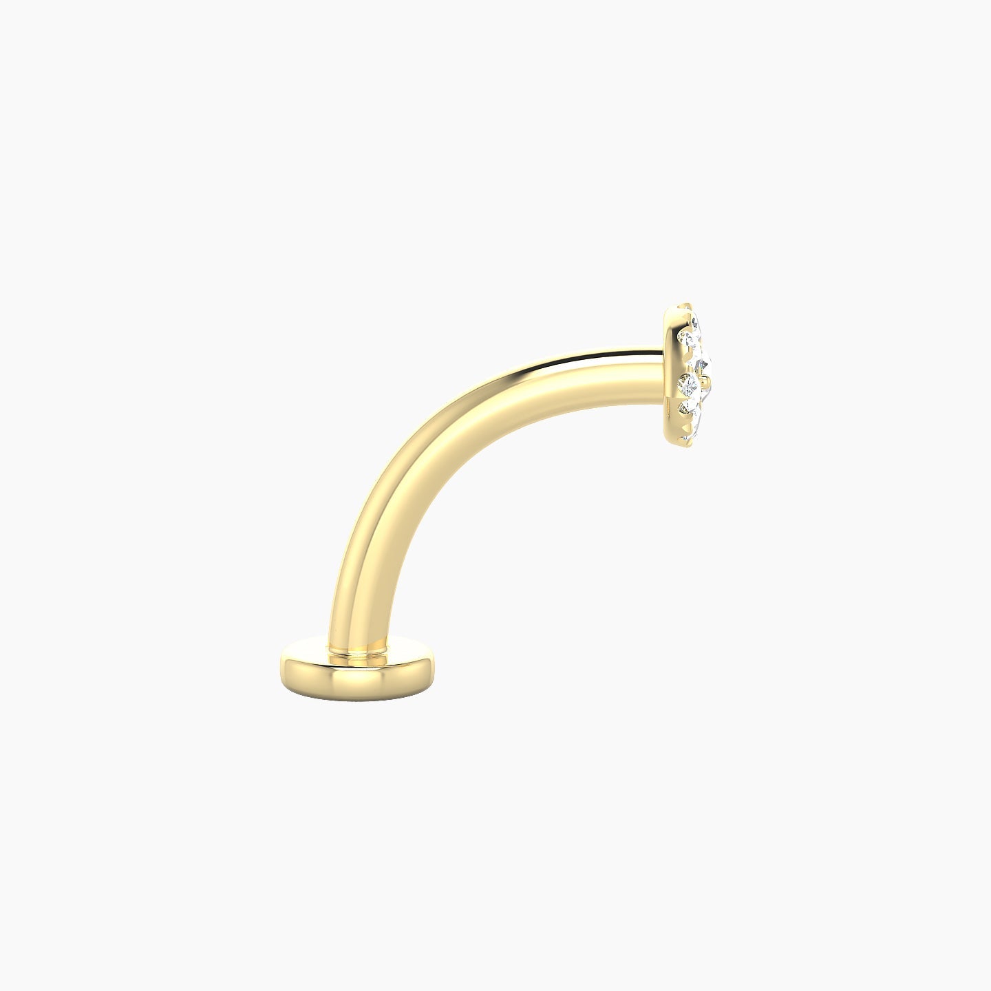 Minerva | 18k Yellow Gold 5.5 mm 10 mm Eye Diamond Floating Navel Piercing