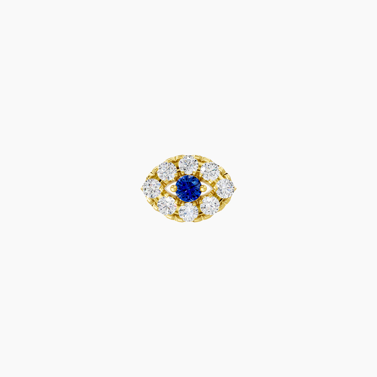 Minerva | 18k Yellow Gold 5 mm 5.5 mm Eye Sapphire & Diamond Nose Piercing
