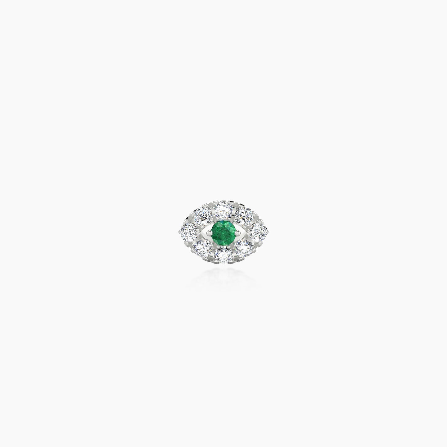 Minerva | 18k White Gold 5 mm 5.5 mm Eye Emerald & Diamond Nose Piercing