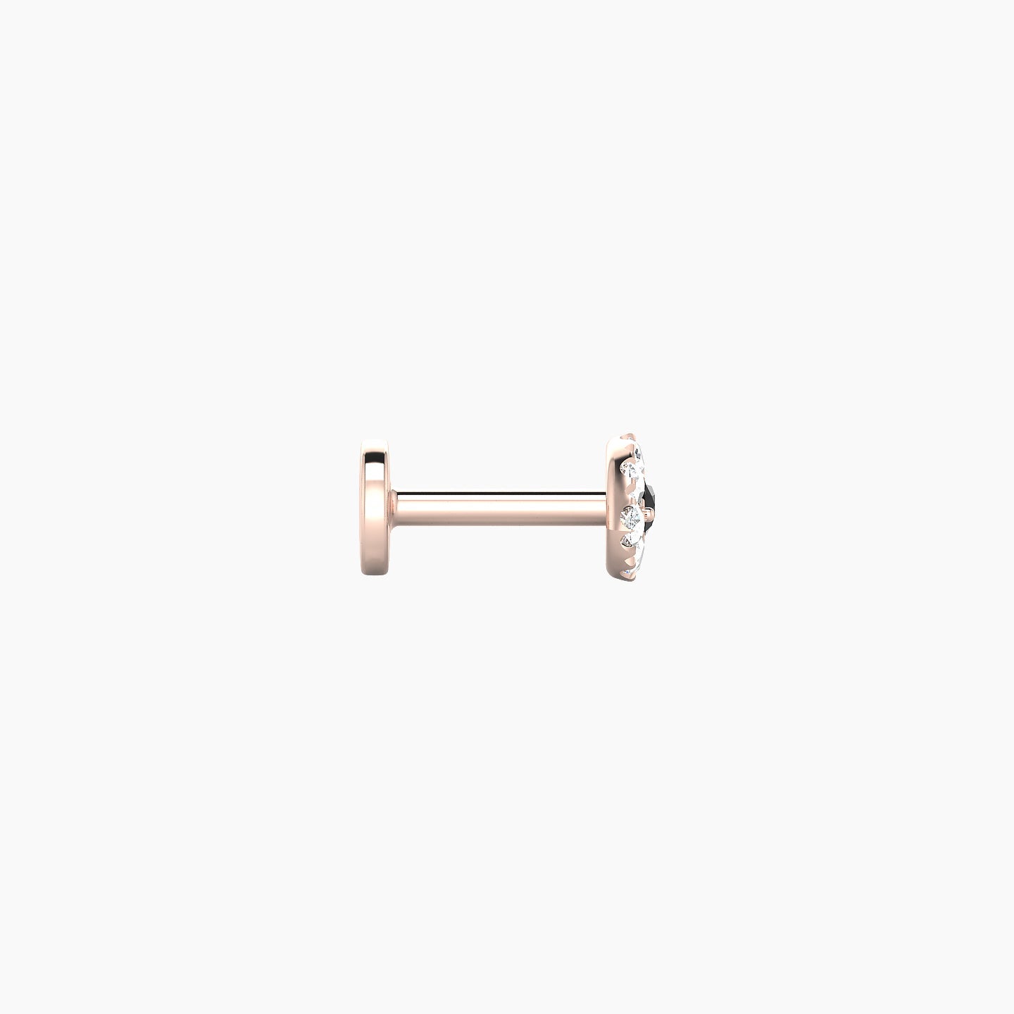 Minerva | 18k Rose Gold 5 mm 5.5 mm Eye Black Diamond & Diamond Nose Piercing