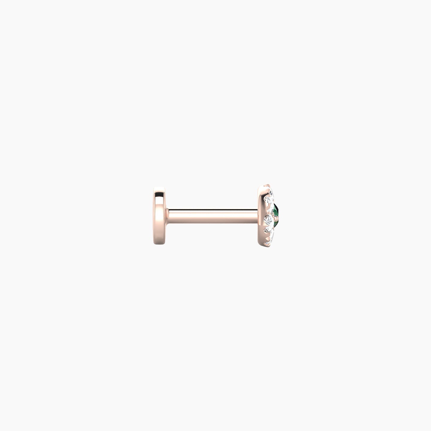 Minerva | 18k Rose Gold 5 mm 5.5 mm Eye Emerald & Diamond Nose Piercing