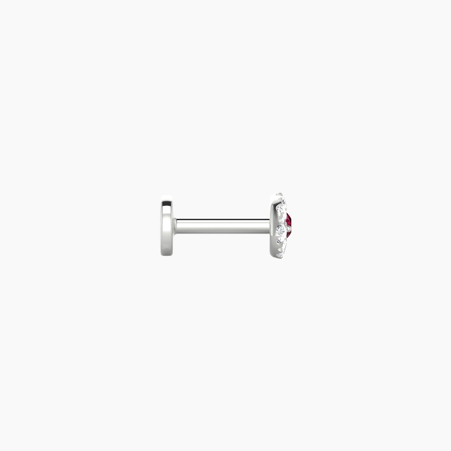Minerva | 18k White Gold 5 mm 5.5 mm Eye Ruby & Diamond Nose Piercing