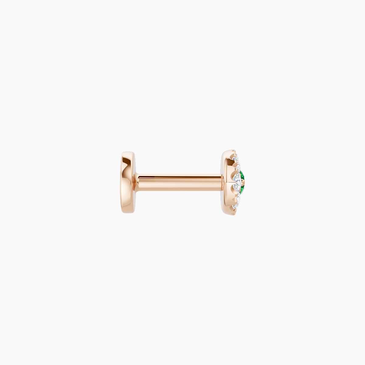 Minerva | 18k Rose Gold 5 mm 5.5 mm Eye Emerald & Diamond Piercing