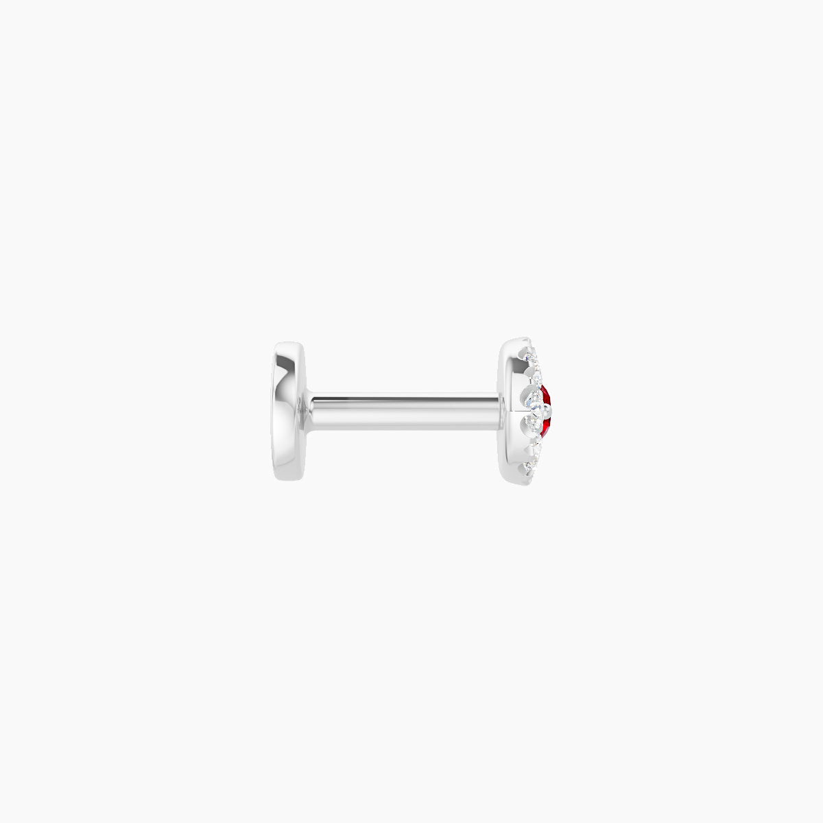 Minerva | 18k White Gold 5 mm 5.5 mm Eye Ruby & Diamond Piercing