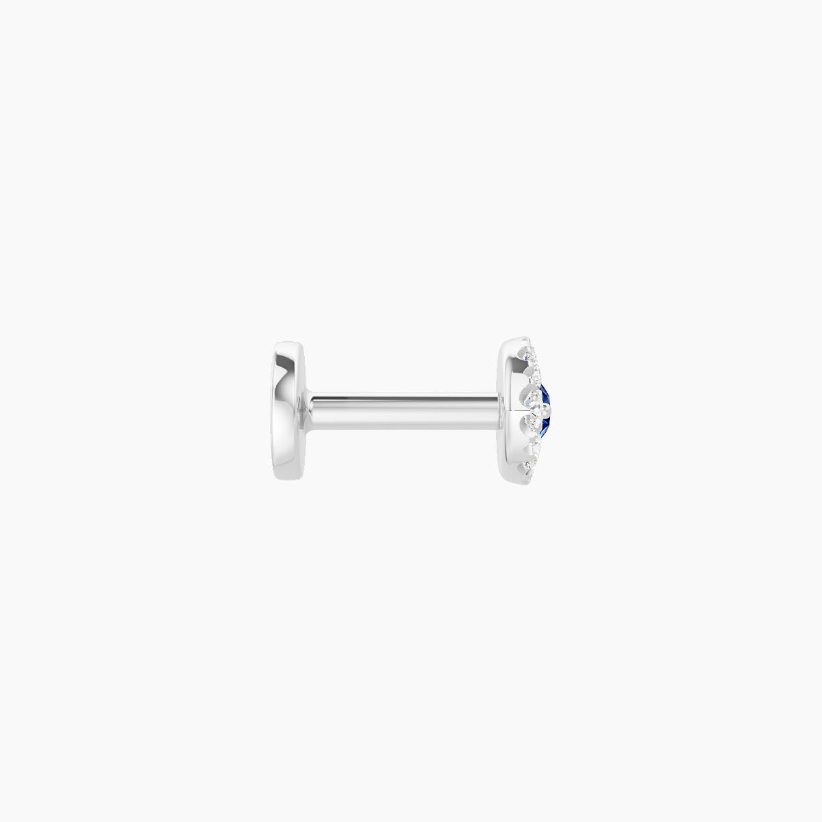 Minerva | 18k White Gold 5 mm 5.5 mm Eye Sapphire & Diamond Piercing