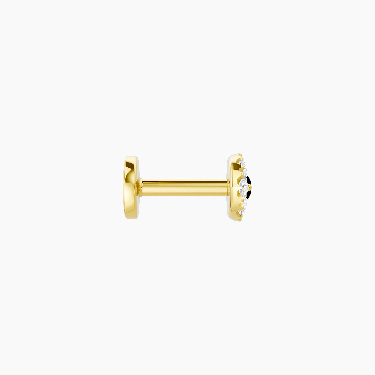 Minerva | 18k Yellow Gold 5 mm 5.5 mm Eye Black Diamond & Diamond Piercing