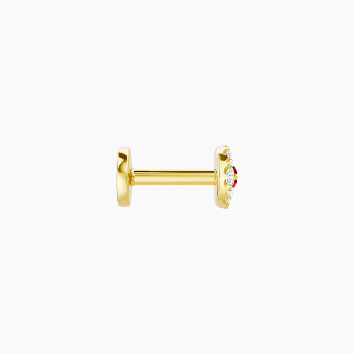 Minerva | 18k Yellow Gold 5 mm 5.5 mm Eye Ruby & Diamond Piercing