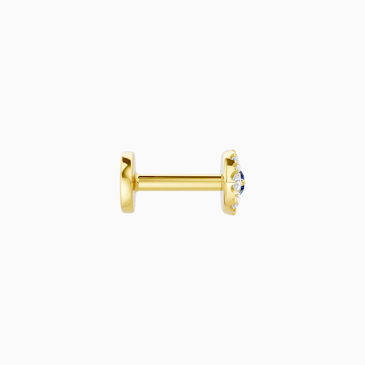 Minerva | 18k Yellow Gold 5 mm 5.5 mm Eye Sapphire & Diamond Piercing