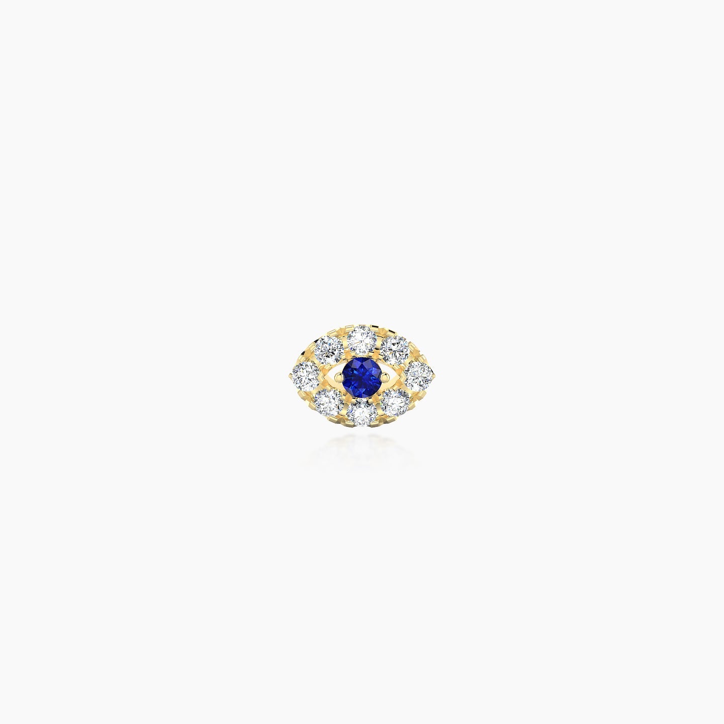 Minerva | 18k Yellow Gold 5 mm 5.5 mm Eye Sapphire & Diamond Piercing