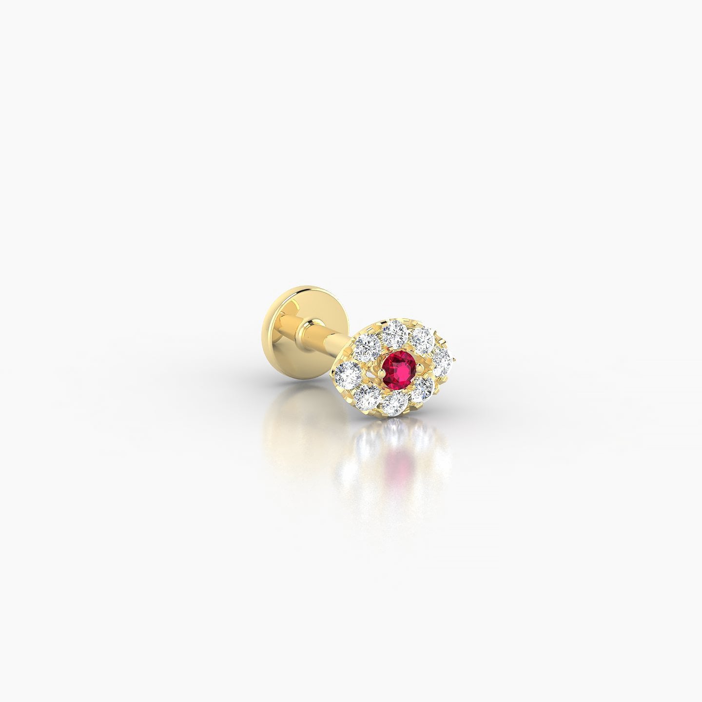 Minerva | 18k Yellow Gold 5 mm 5.5 mm Eye Ruby & Diamond Piercing