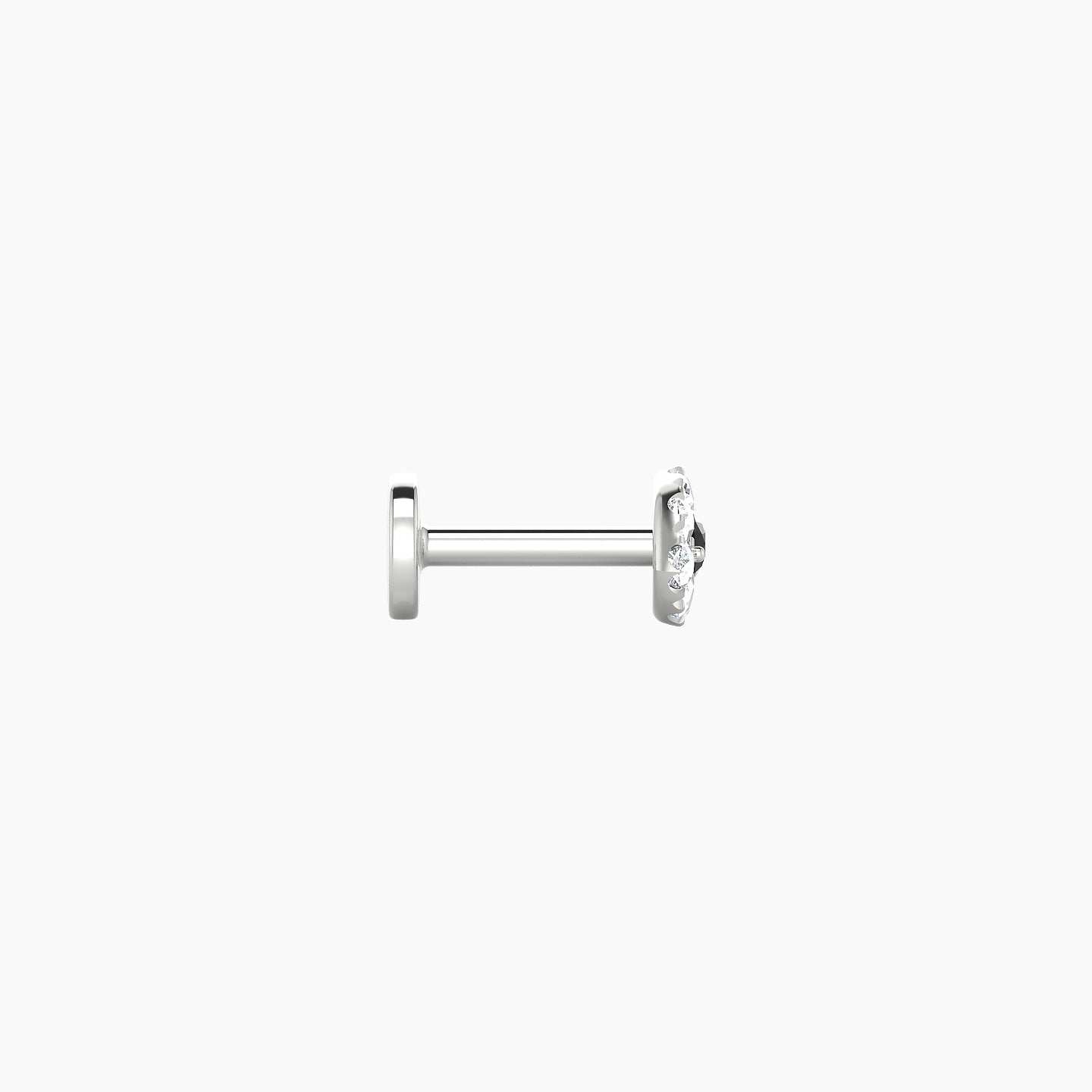 Minerva | 18k White Gold 5 mm 5.5 mm Eye Black Diamond & Diamond Piercing