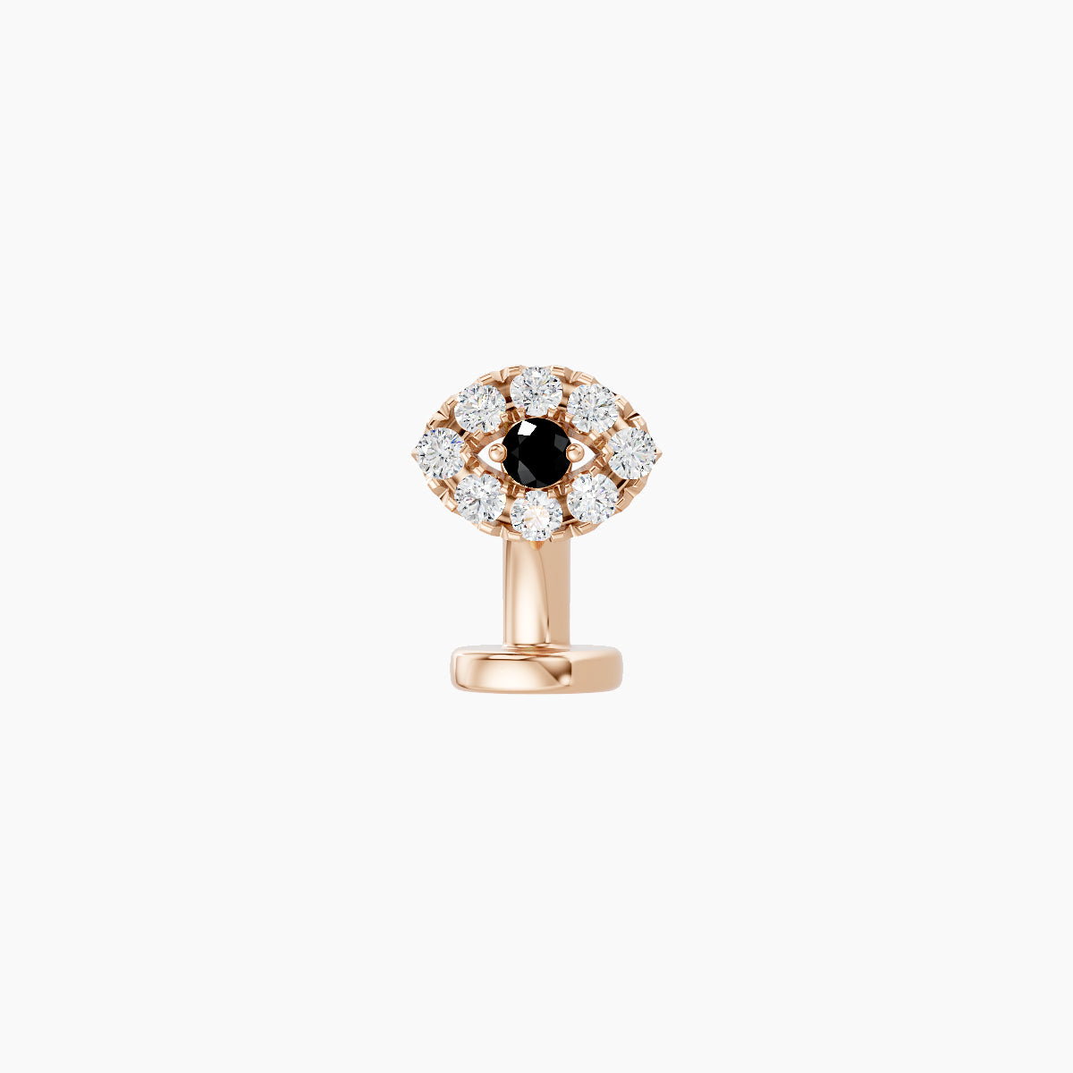 Minerva | 18k Rose Gold 6 mm 5.5 mm Eye Black Diamond & Diamond Floating Navel Piercing