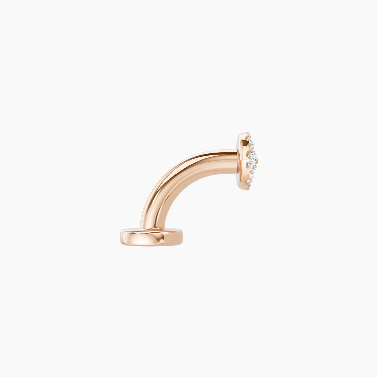 Minerva | 18k Rose Gold 5.5 mm 6 mm Eye Diamond Floating Navel Piercing