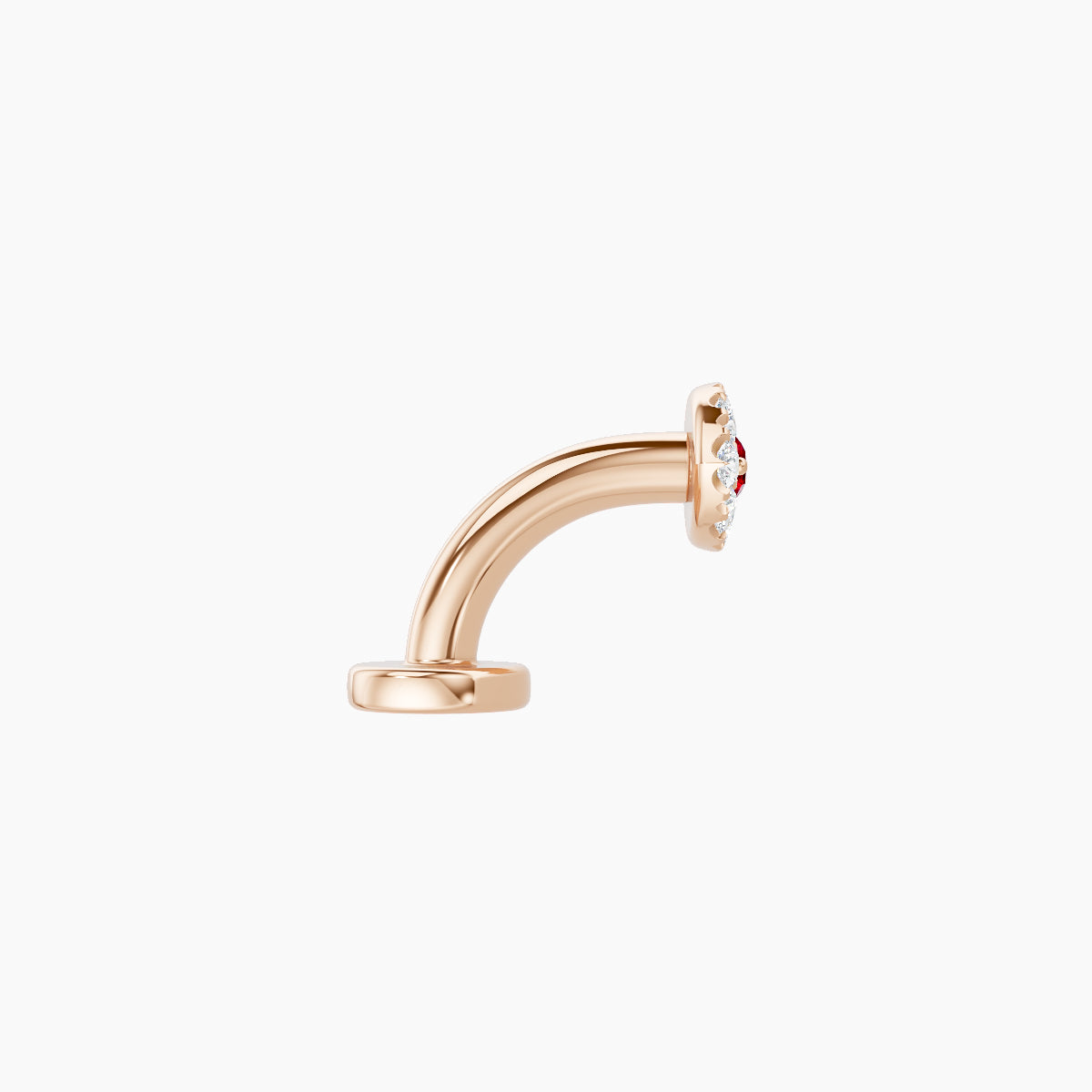 Minerva | 18k Rose Gold 6 mm 5.5 mm Eye Ruby & Diamond Floating Navel Piercing