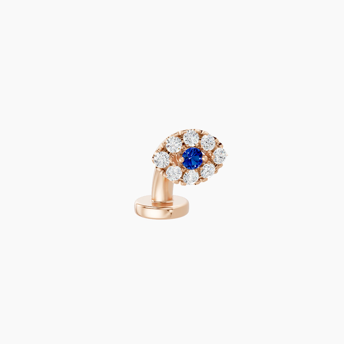 Minerva | 18k Rose Gold 6 mm 5.5 mm Eye Sapphire & Diamond Floating Navel Piercing