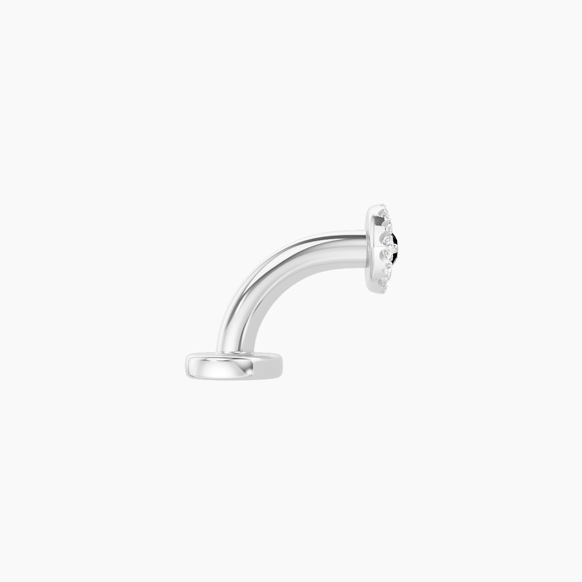 Minerva | 18k White Gold 6 mm 5.5 mm Eye Black Diamond & Diamond Floating Navel Piercing
