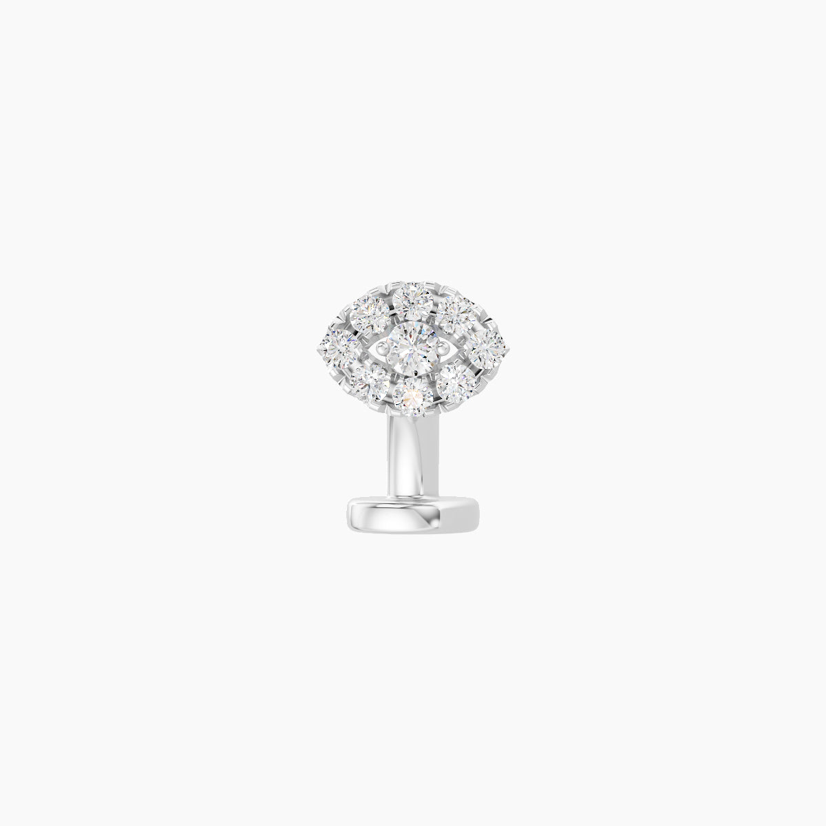 Minerva | 18k White Gold 5.5 mm 6 mm Eye Diamond Floating Navel Piercing