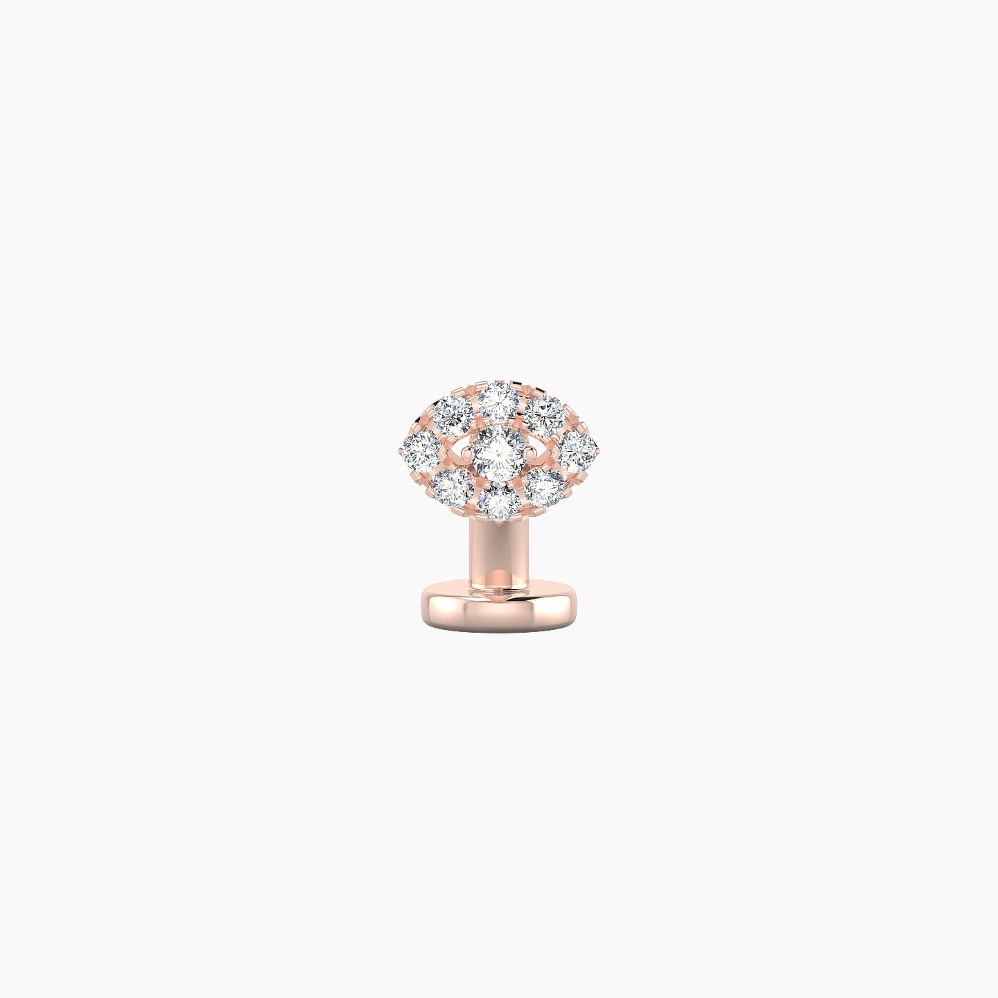 Minerva | 18k Rose Gold 5.5 mm 6 mm Eye Diamond Floating Navel Piercing