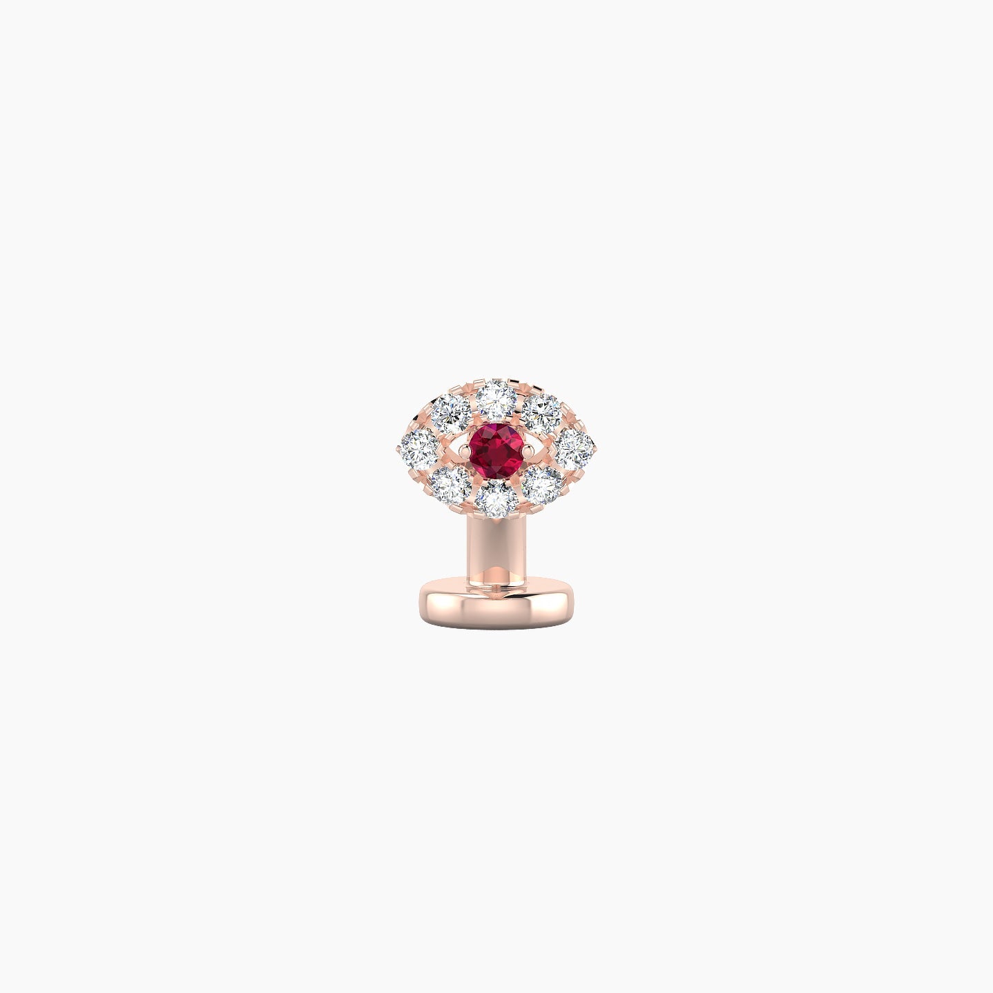 Minerva | 18k Rose Gold 6 mm 5.5 mm Eye Ruby & Diamond Floating Navel Piercing