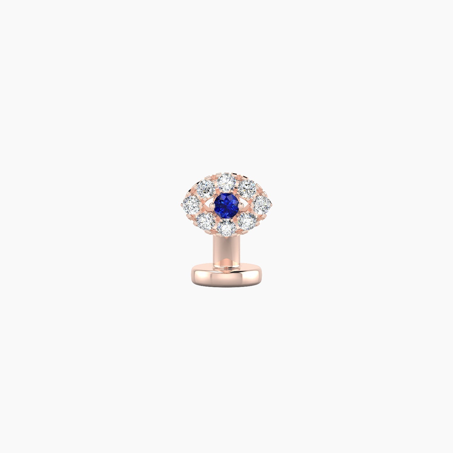 Minerva | 18k Rose Gold 6 mm 5.5 mm Eye Sapphire & Diamond Floating Navel Piercing